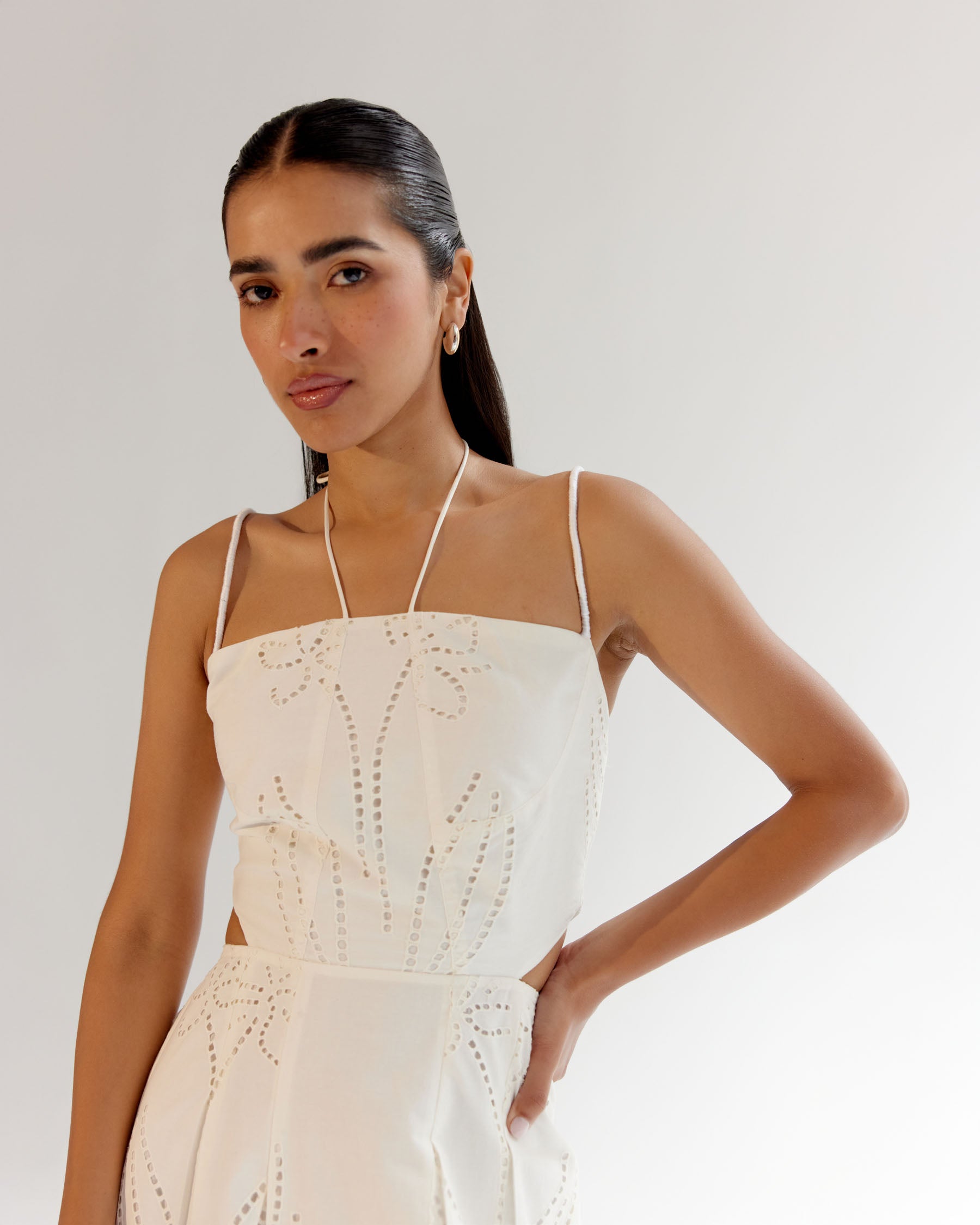 ariel midi dress White Linen Ariel Midi Dress