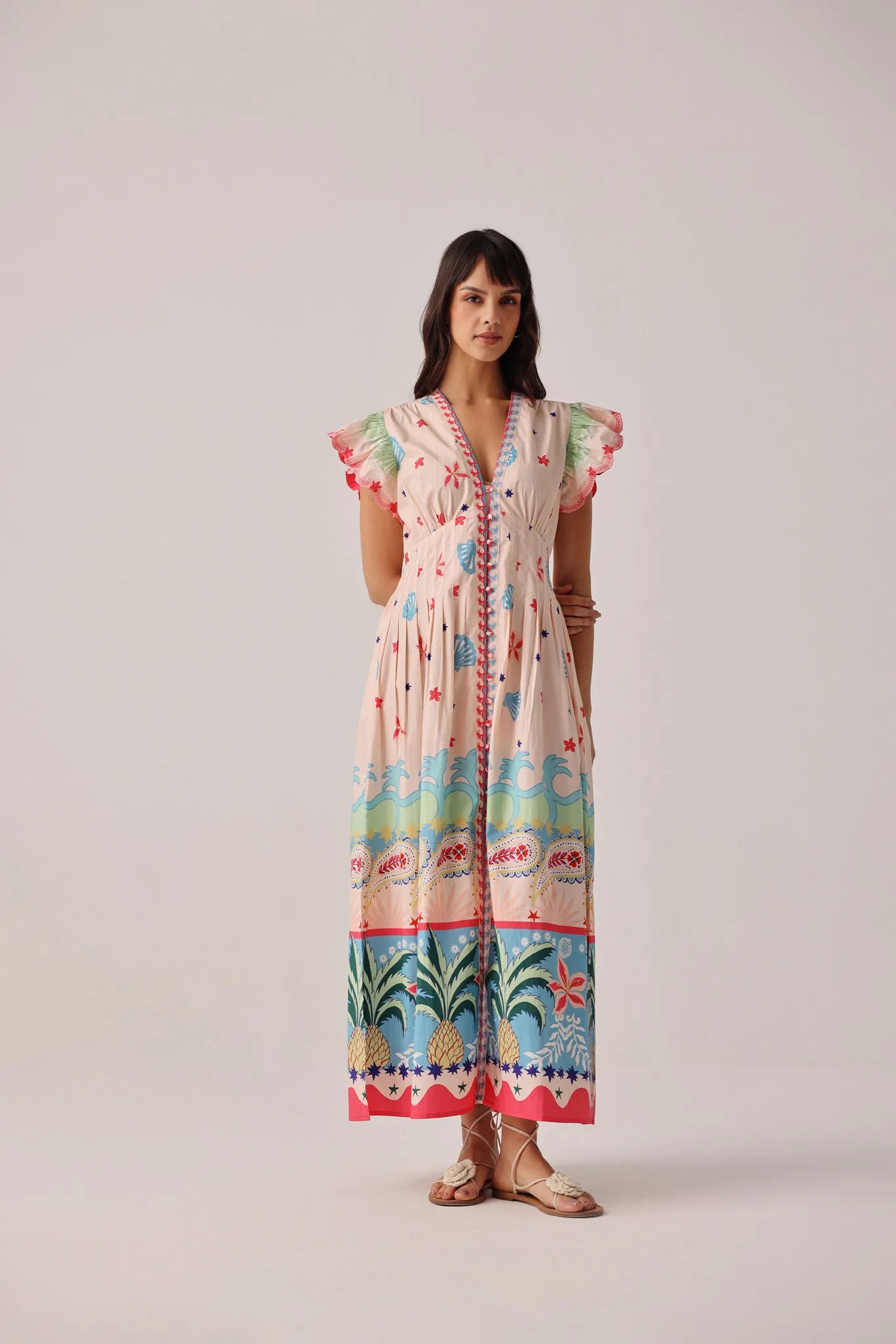 Ananas Print Estella Maxi Dress | Summer Maxi Dress