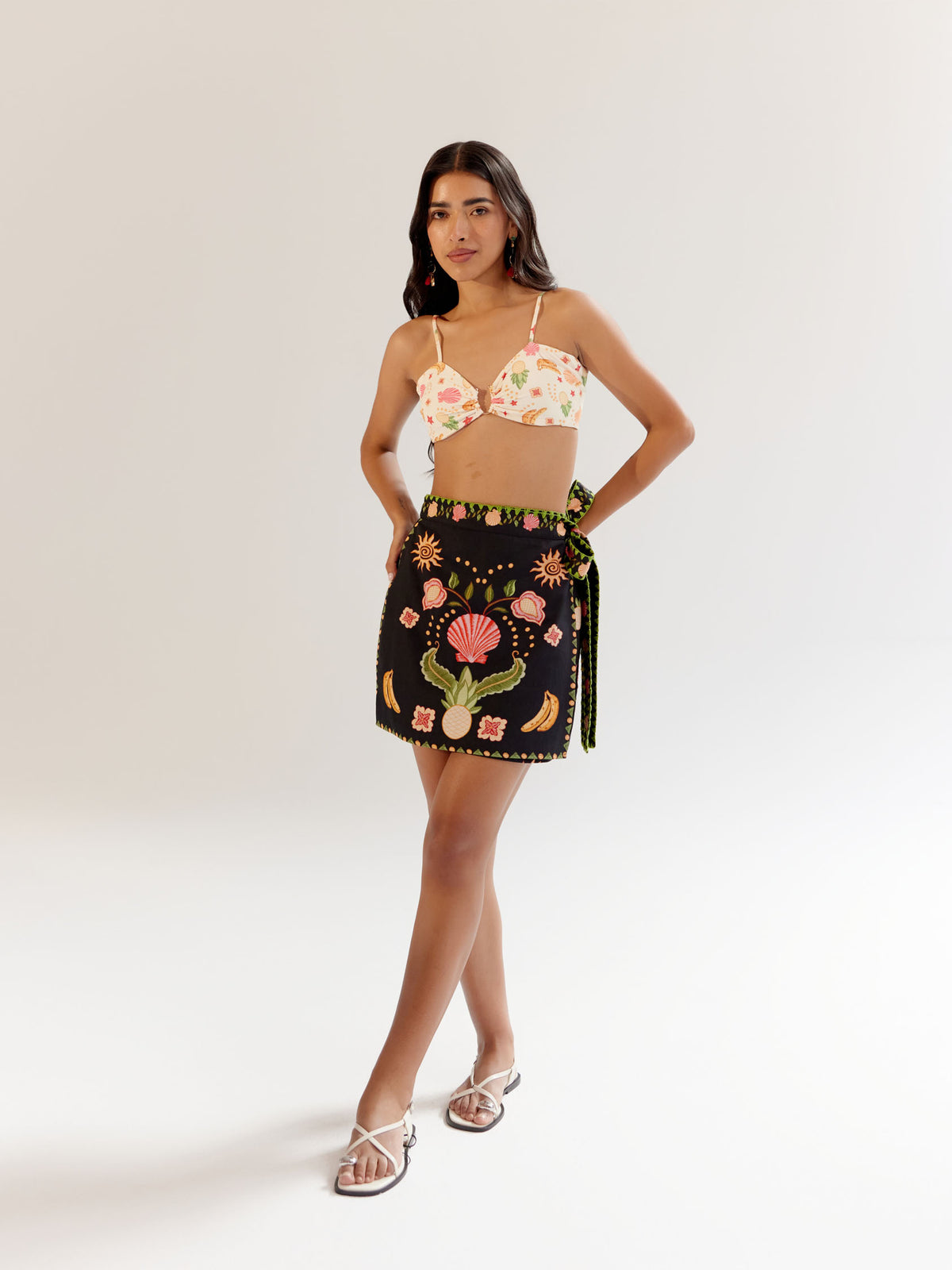 Wrap Me Round Skirt - Seashell (Black)