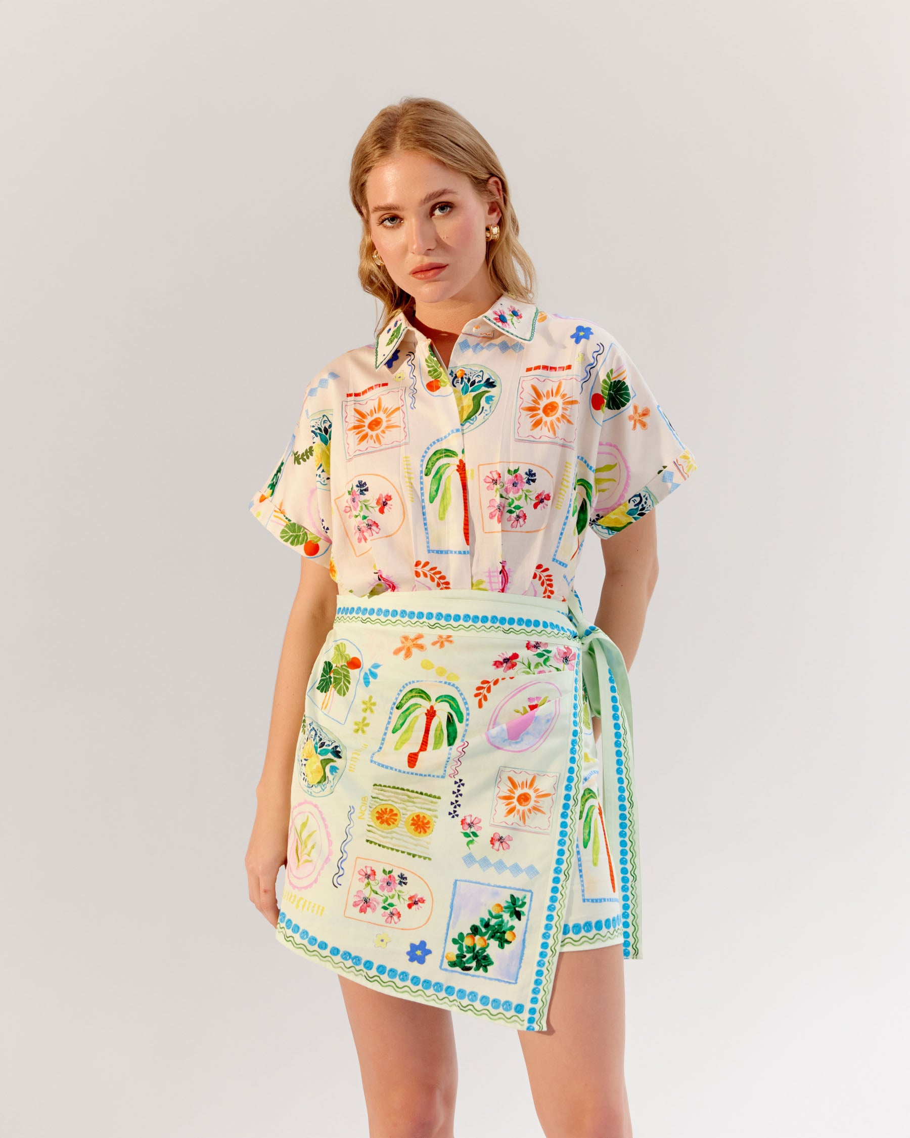 Sea Print Kate Mini Dress for Seaside Getaway - NOIB Sea Print Kate Mini Dress for Seaside Getaway - NOIB