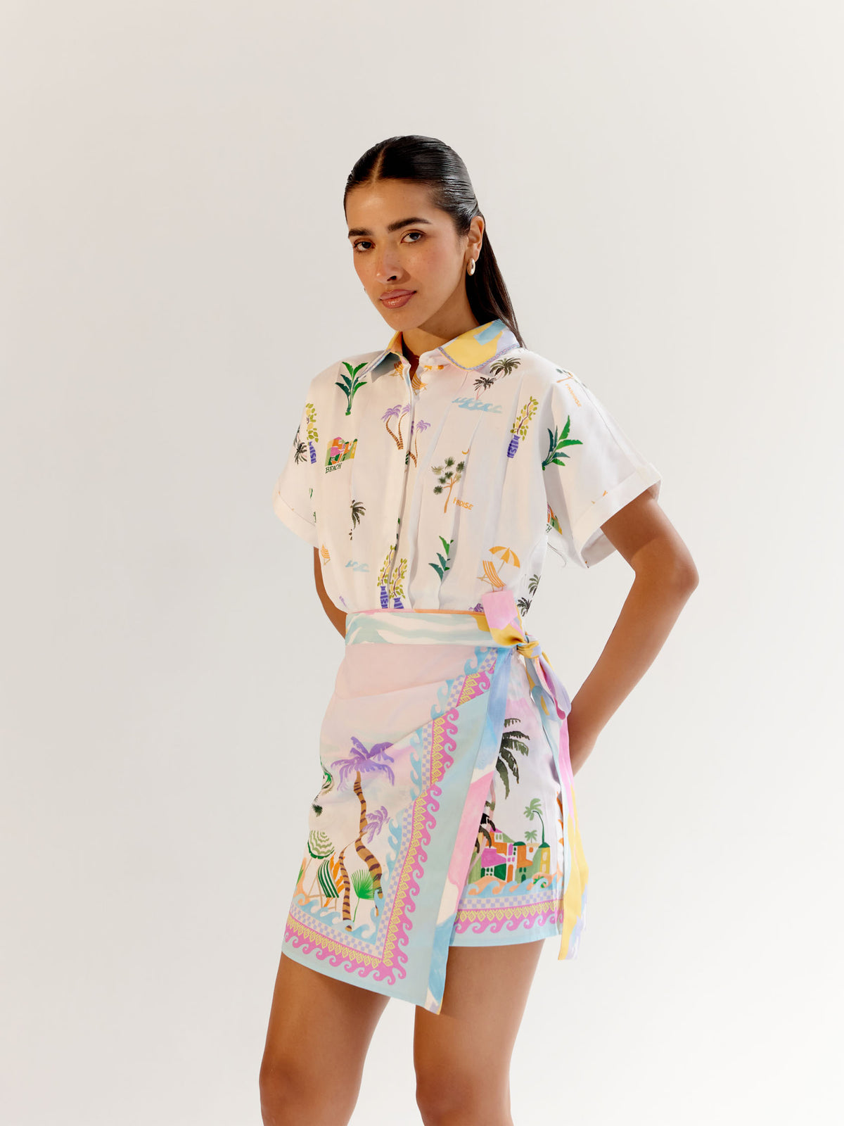 Sea Print Kate Mini Dress for Seaside Getaway - NOIB