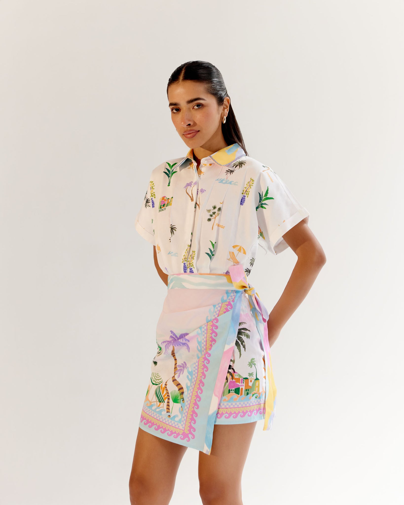 Sea Print Kate Mini Dress for Seaside Getaway - NOIB Sea Print Kate Mini Dress for Seaside Getaway - NOIB