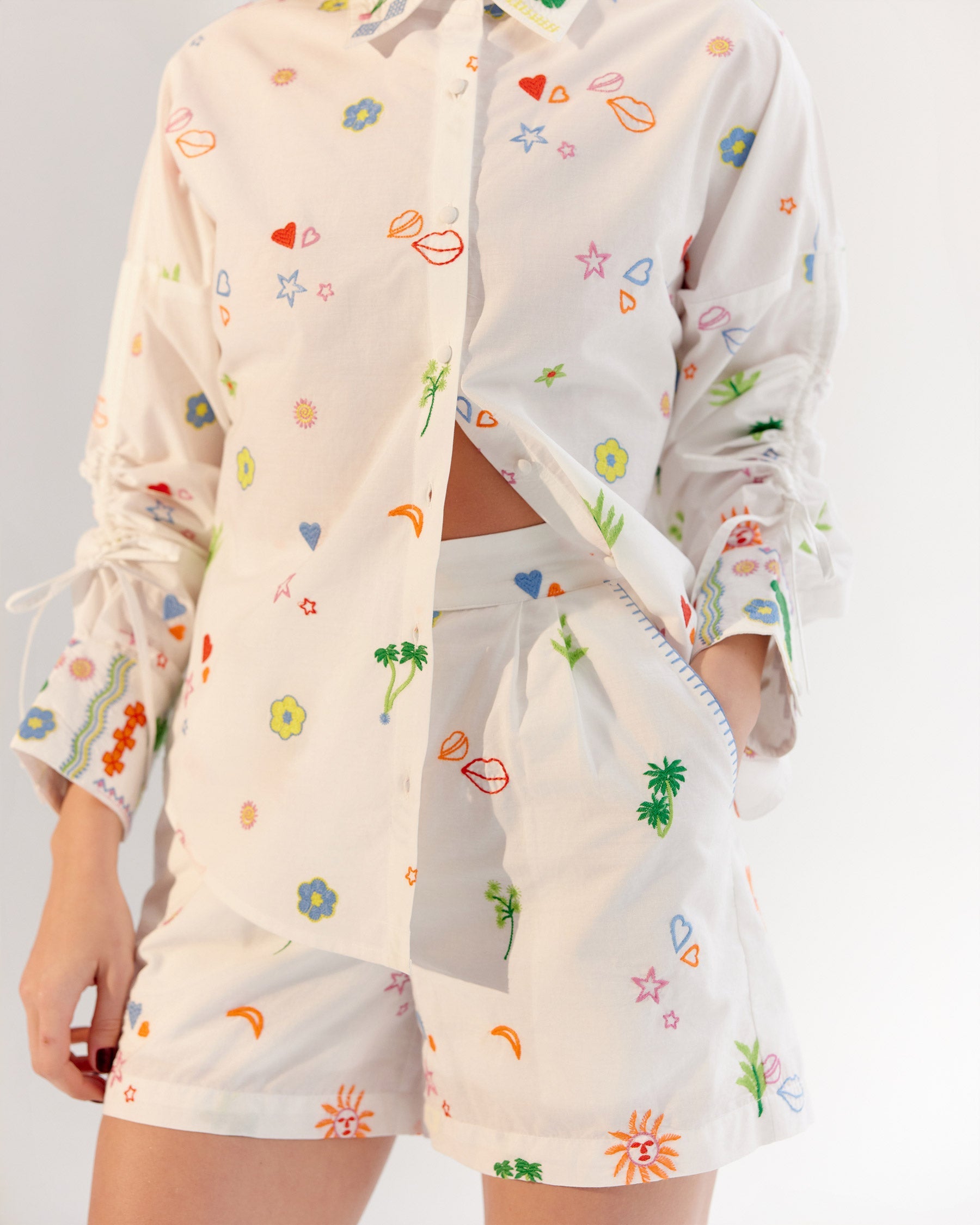 Thais Shirt & Mia Shorts - White