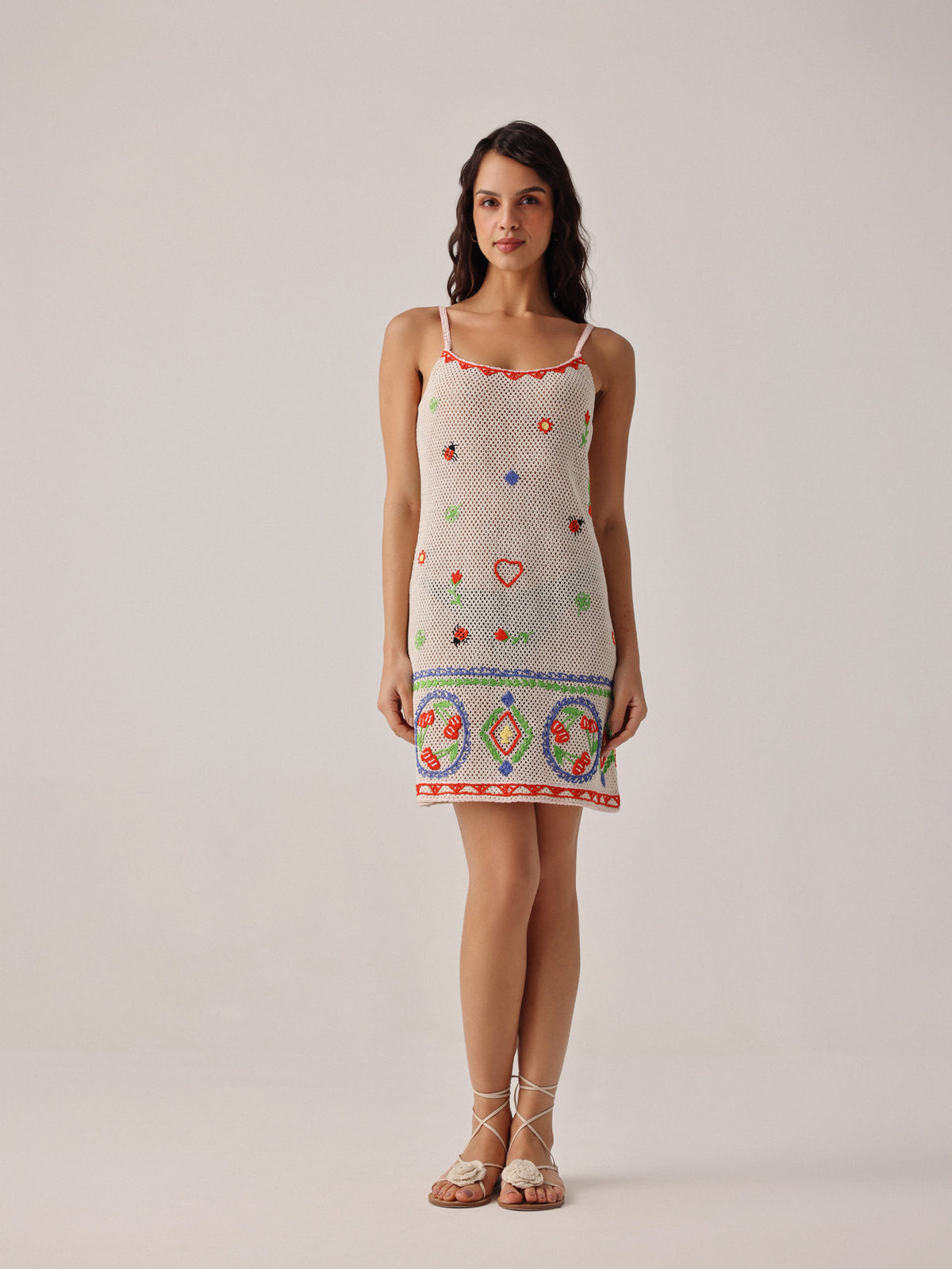 Bardot Mini Ecru Crochet Dress | NOIB