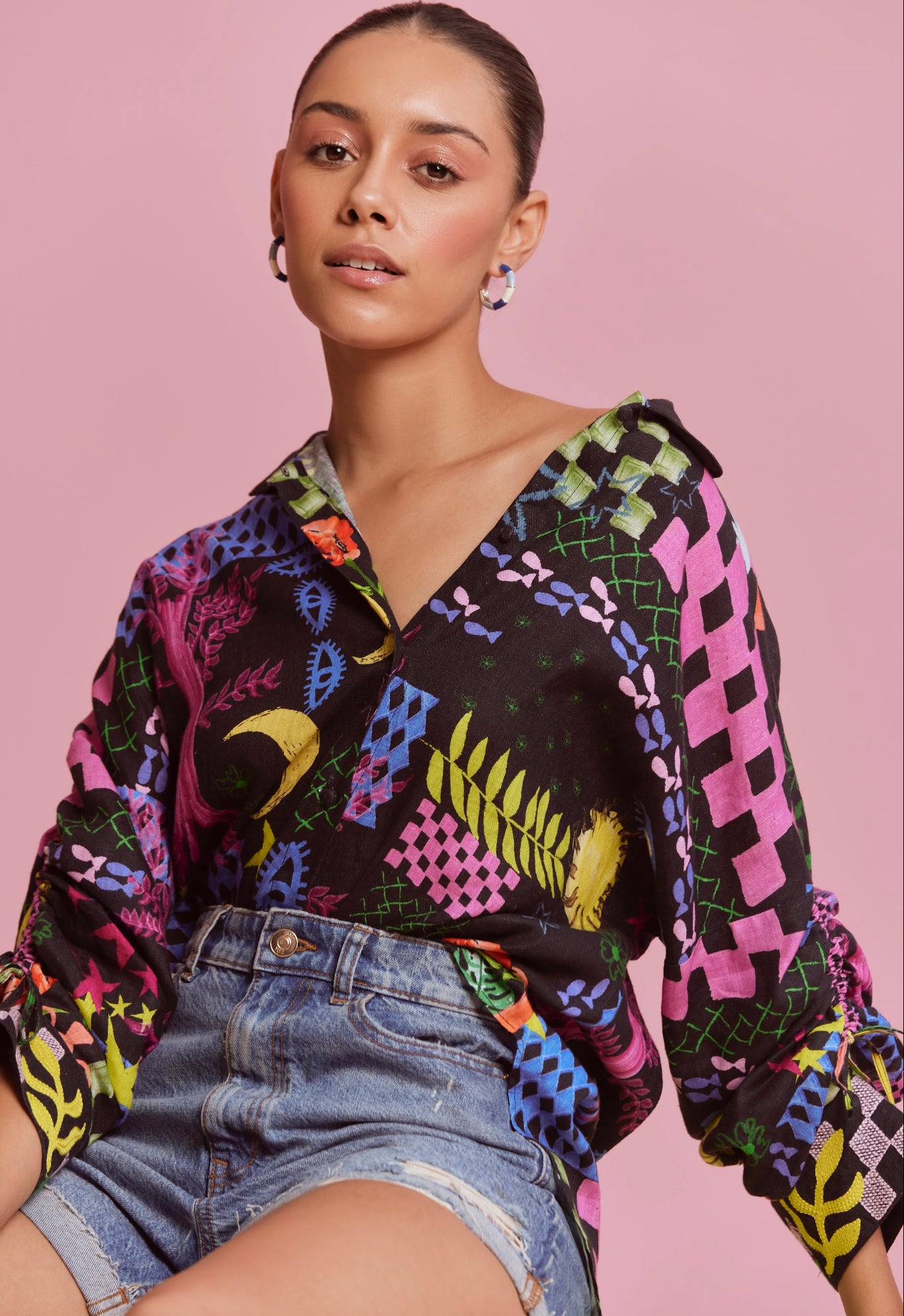 Thais Shirt- Celeste ( Black)