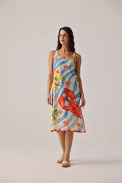 Summer Zest Print Keya Coverup | Crochet Beach Cover-Up | NOIB