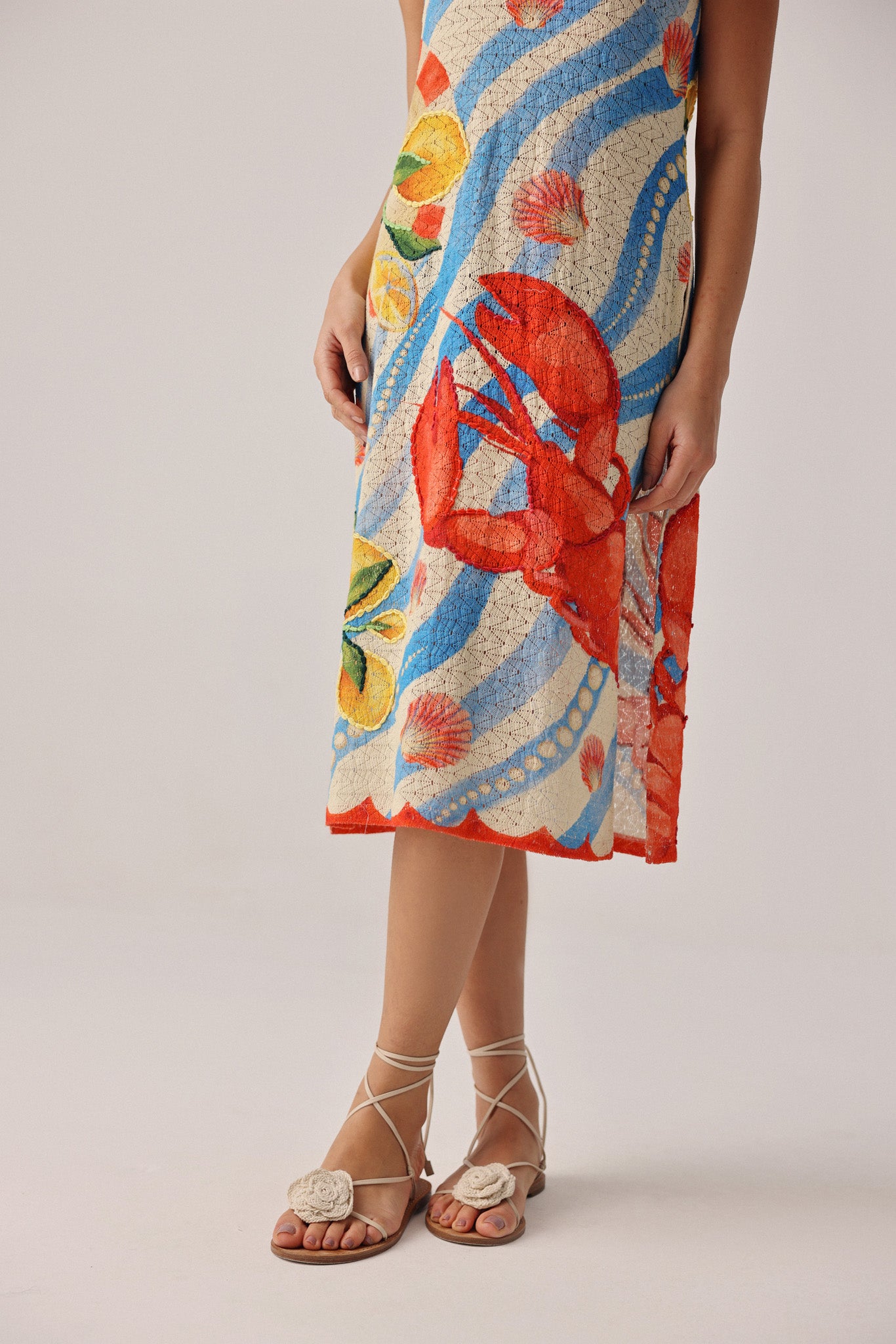 Summer Zest Print Keya Coverup | Crochet Beach Cover-Up | NOIB