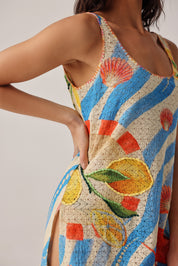 Summer Zest Print Keya Coverup | Crochet Beach Cover-Up | NOIB