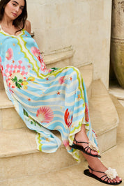 Summer Zest Print Riva Coverup - Halter Maxi Dress | NOIB