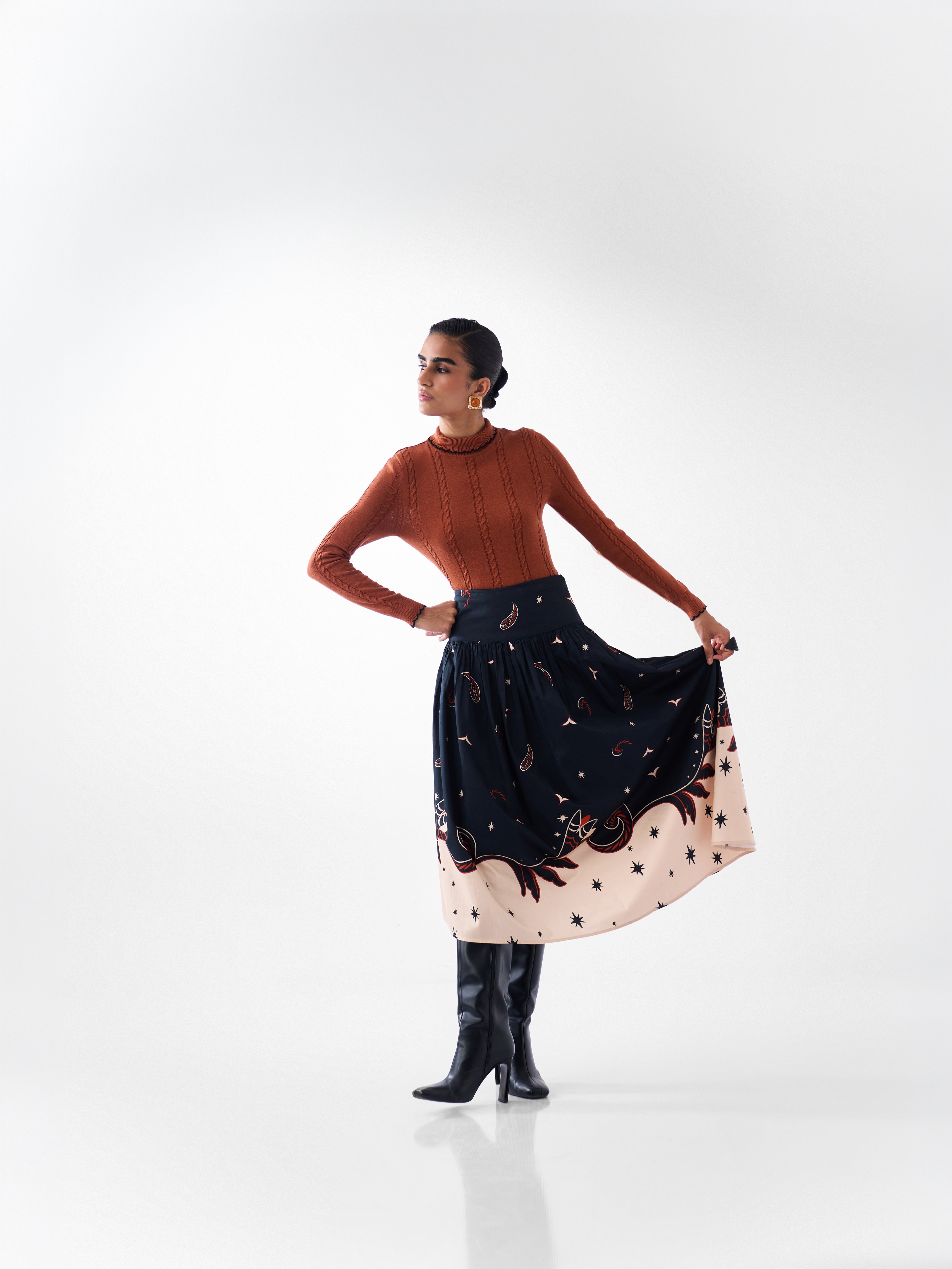 Cleo Turtle-neck - Rust
