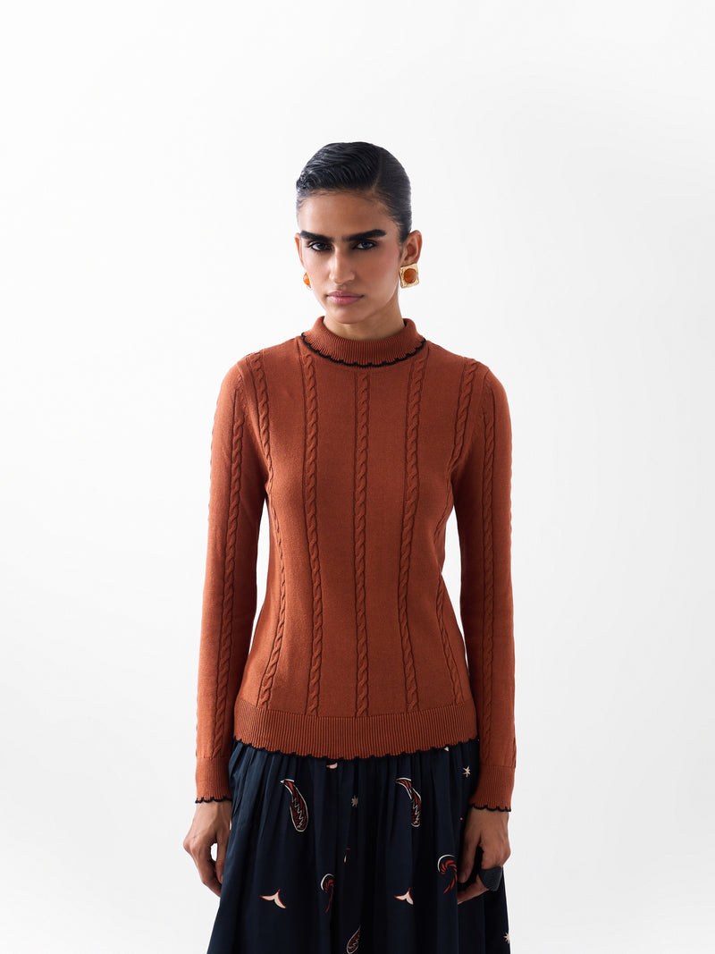 Cleo Turtle-neck - Rust