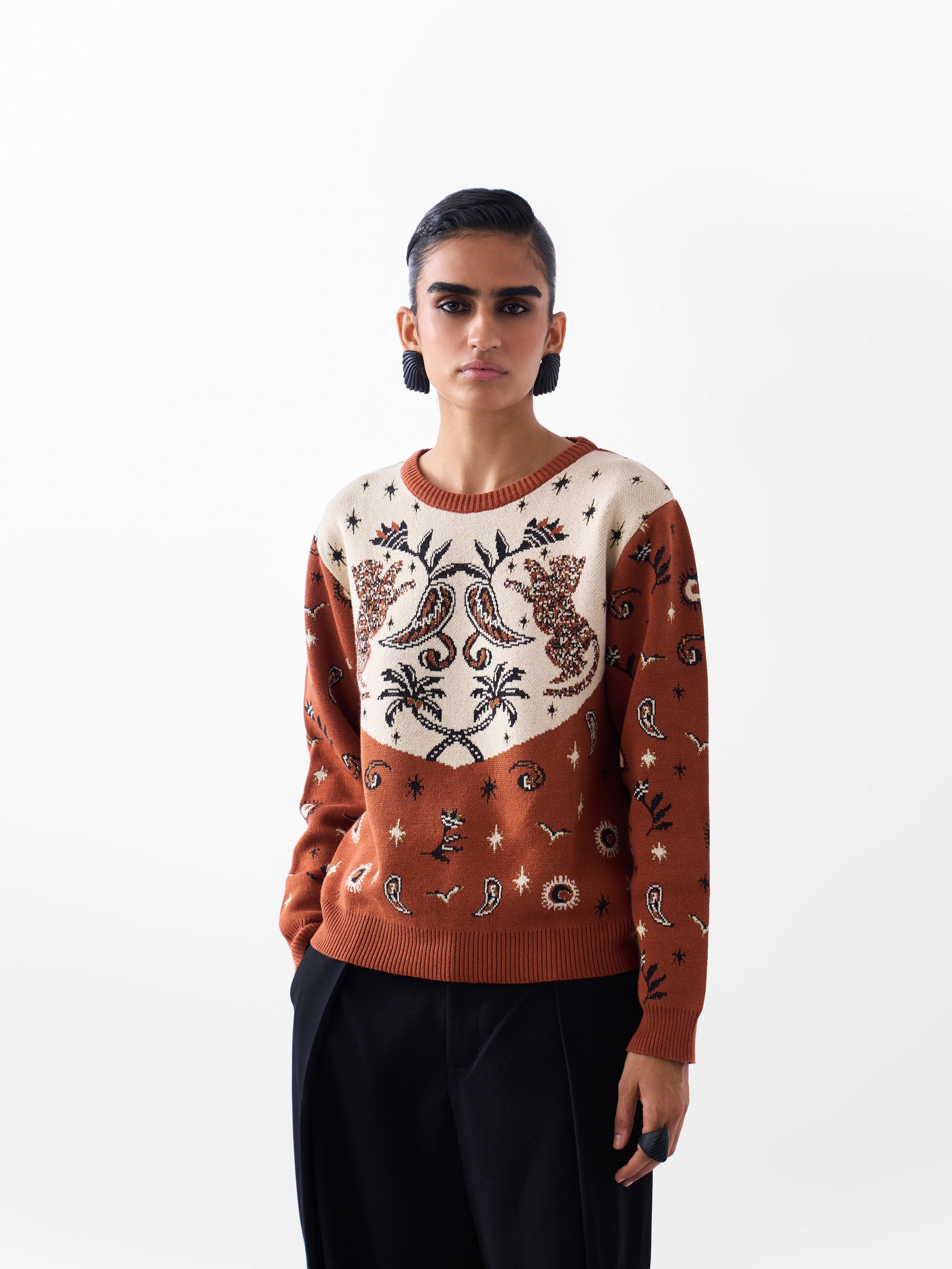 Zaira Pullover - Nocturnal Jungle