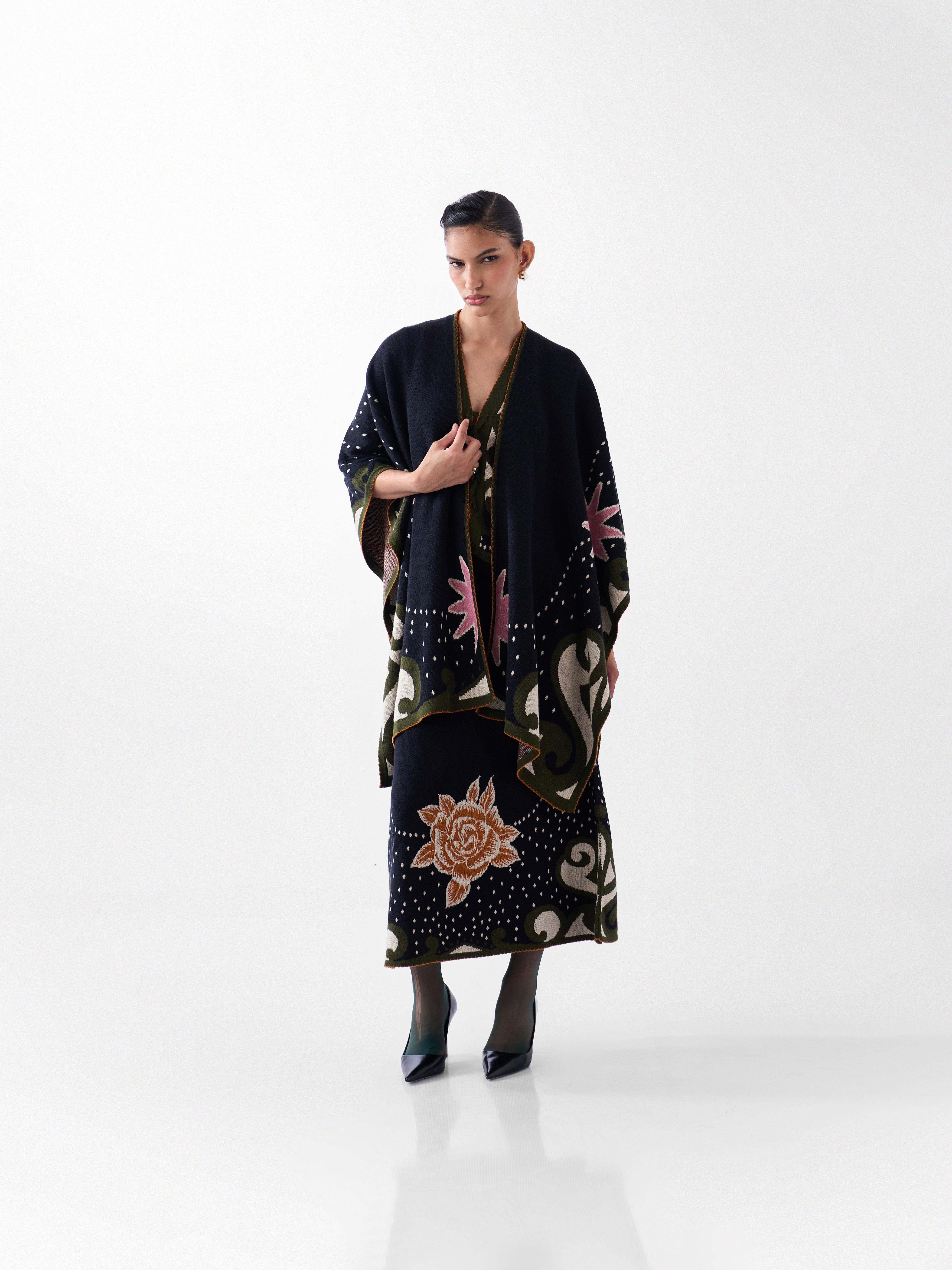 Noa Poncho - Old Rose