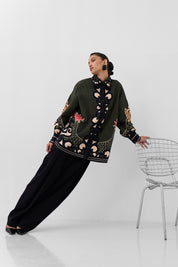 Old Rose Print Cotton Xena Over-Shirt 