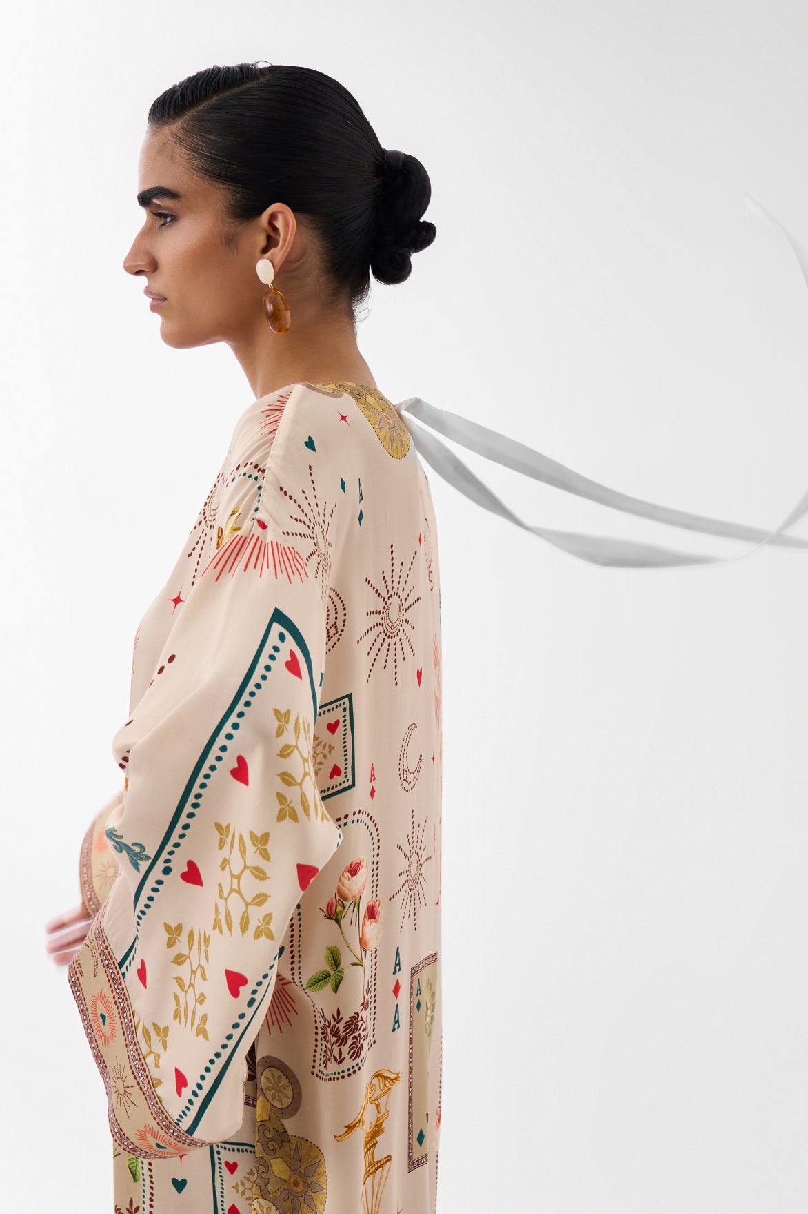 Postcards & Petals Print Adah Kaftan - NOIB