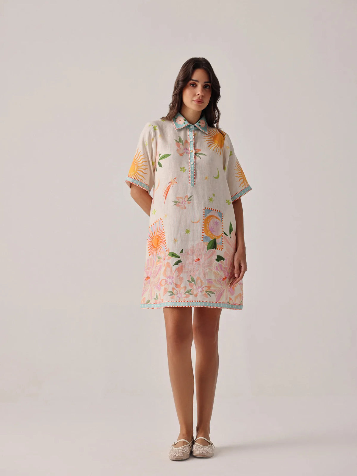 Amara Azure Print Mini Dress - NOIB