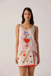 Tarot Print Sleeveless Tank Top - NOIB