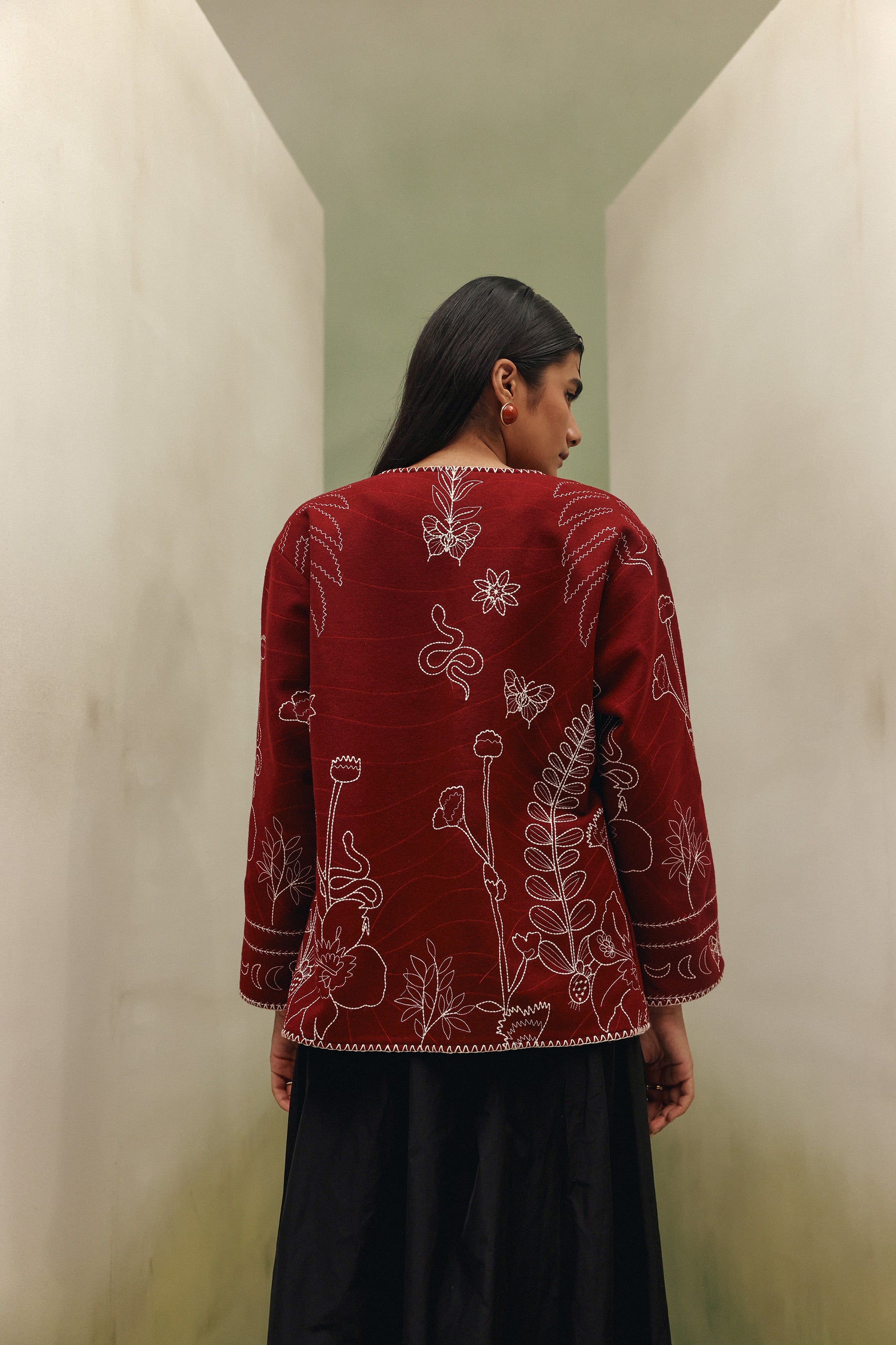 Daria Jacket - Burgundy (wool)