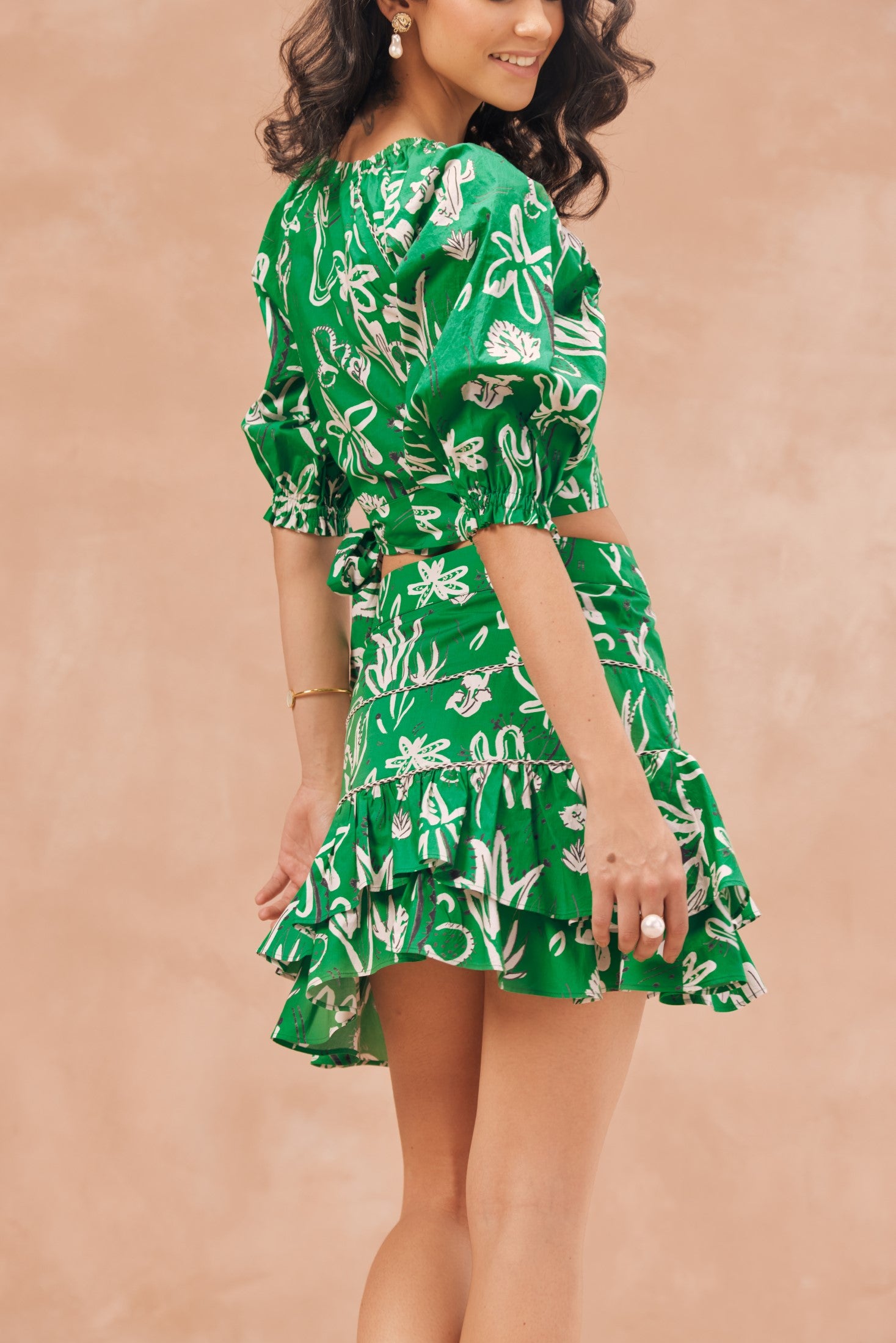 Evelyn Tie Top - Cactus (Green)