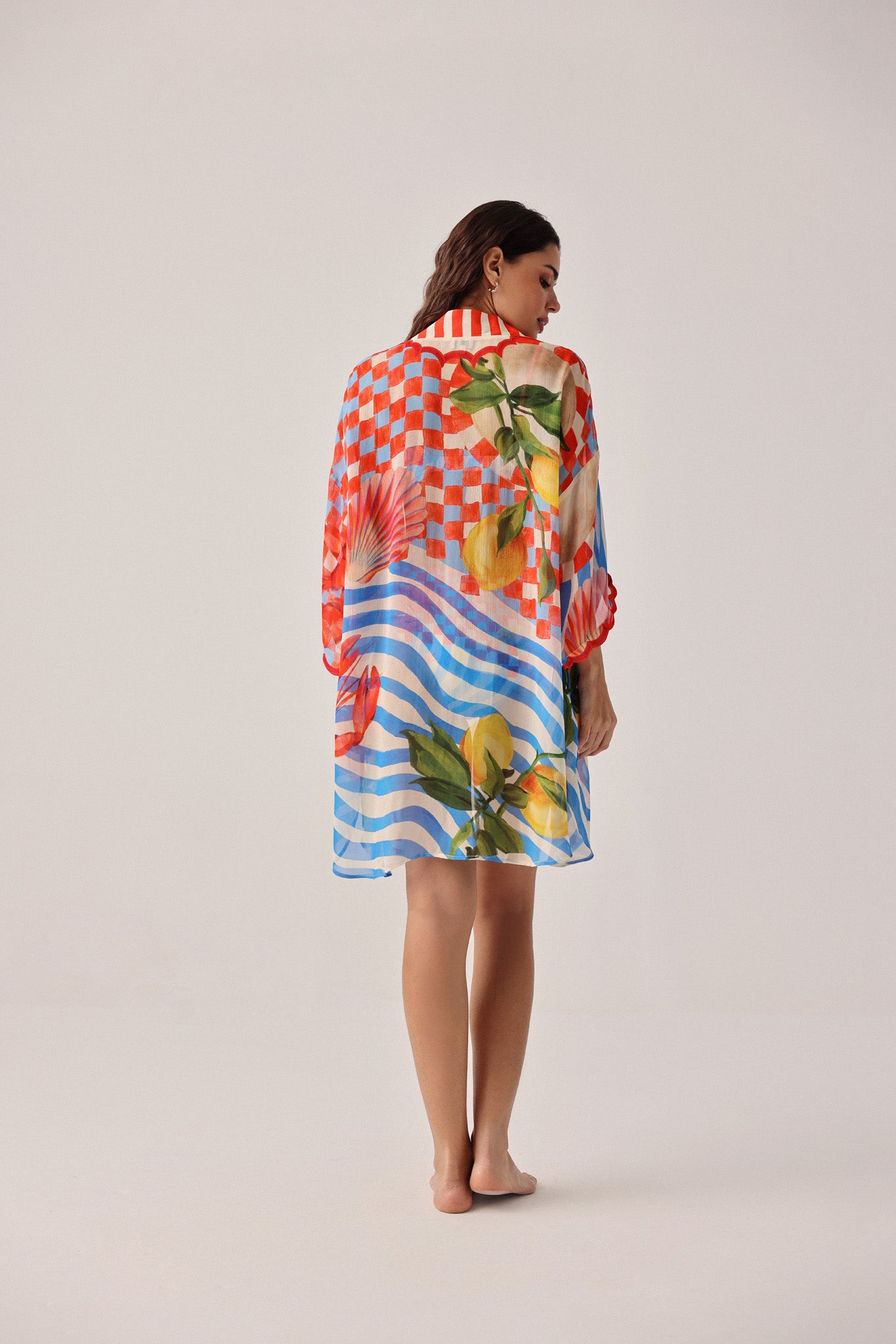 Summer Zest Print Sia Coverup | Resort Kimono Coverup | NOIB