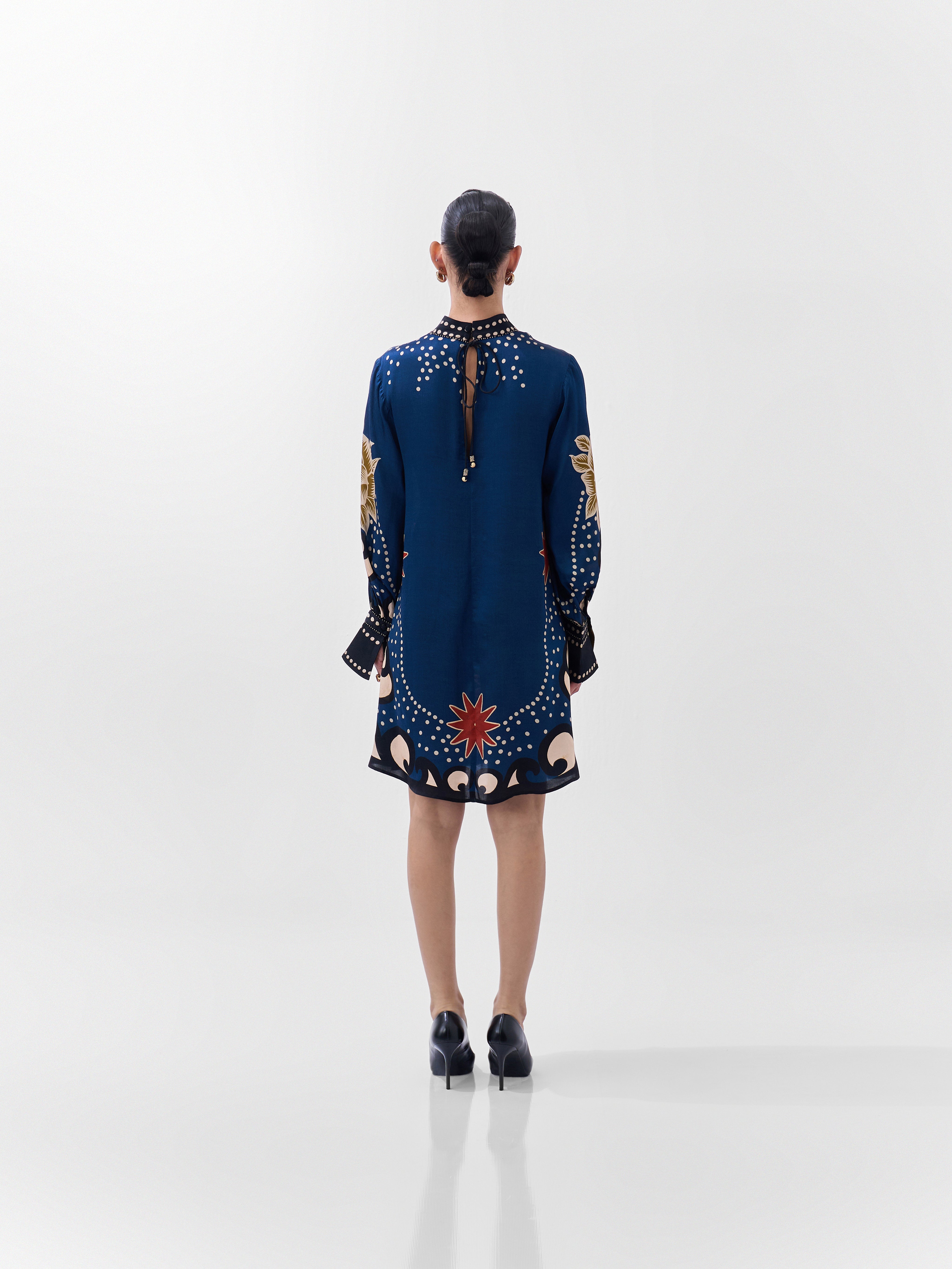 Old Rose Print Amber Mini Dress - NOIB