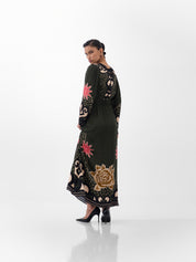 Old Rose Print Aura Maxi Dress 