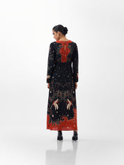 Nocturnal Jungle Print Maxi Dress 