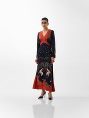 Nocturnal Jungle Print Maxi Dress 