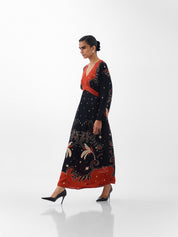 Nocturnal Jungle Print Maxi Dress 