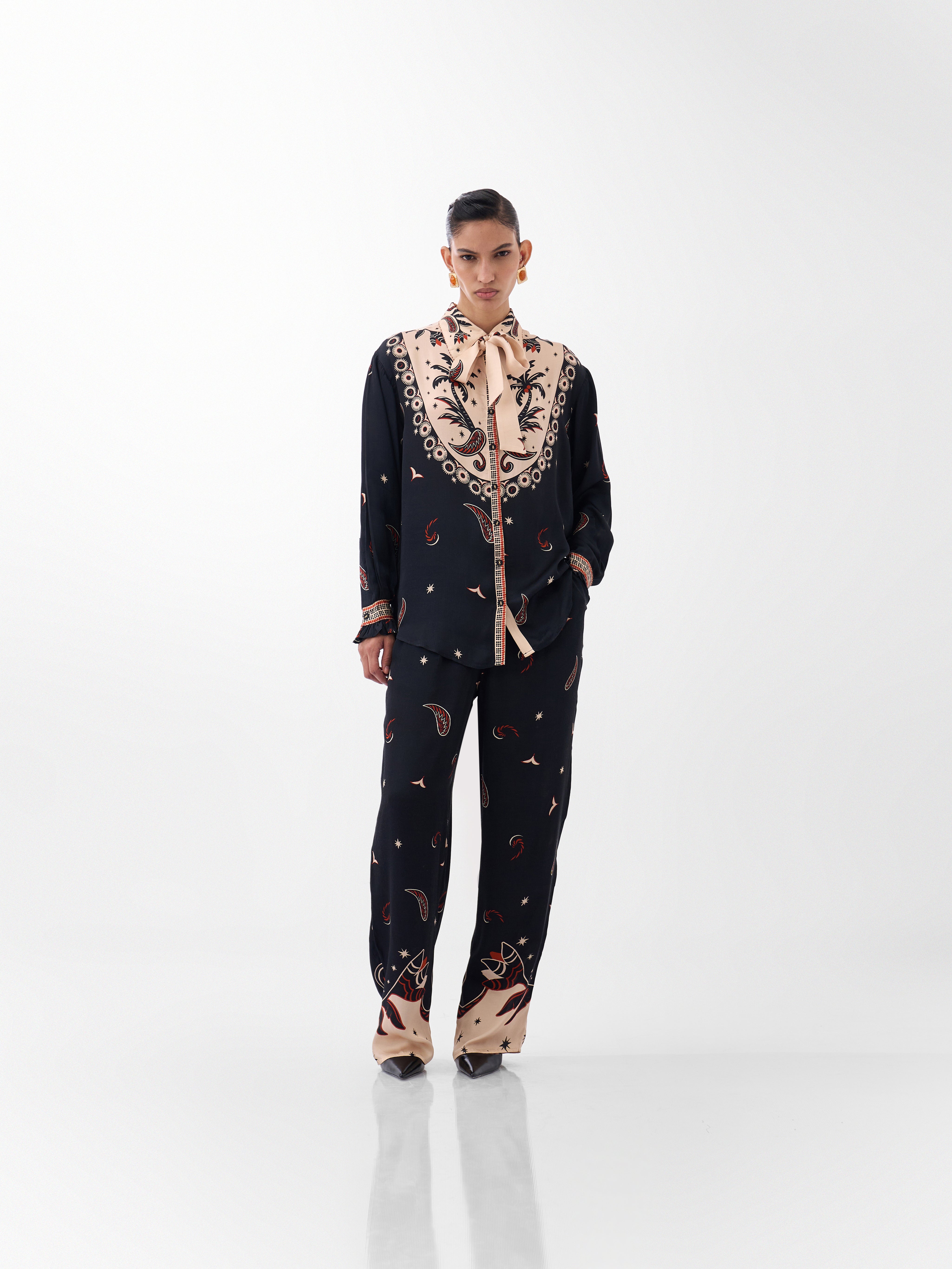 Nocturnal Jungle Print Thais Pants & Iris Shirt