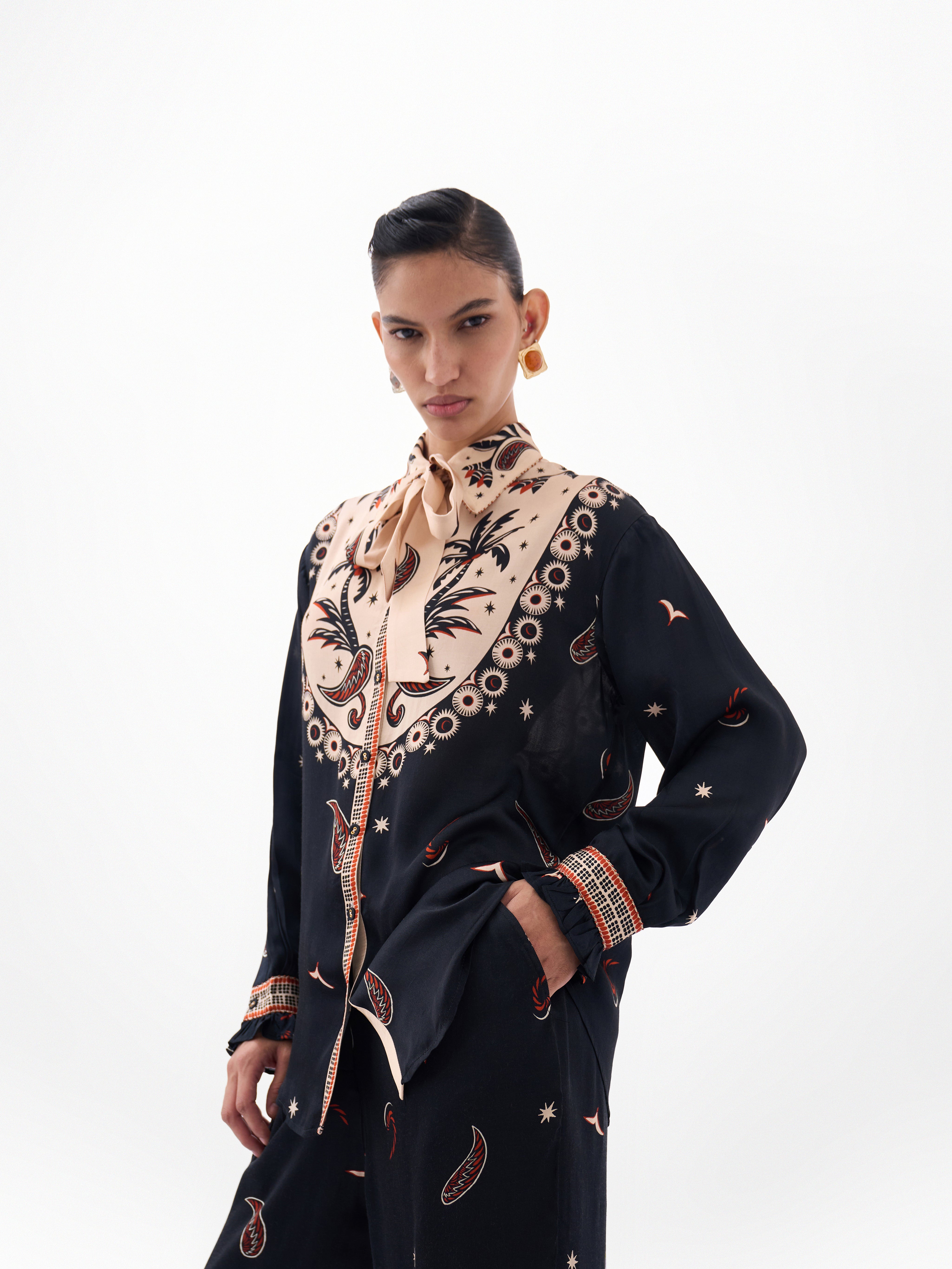 Nocturnal Jungle Print Thais Pants & Iris Shirt