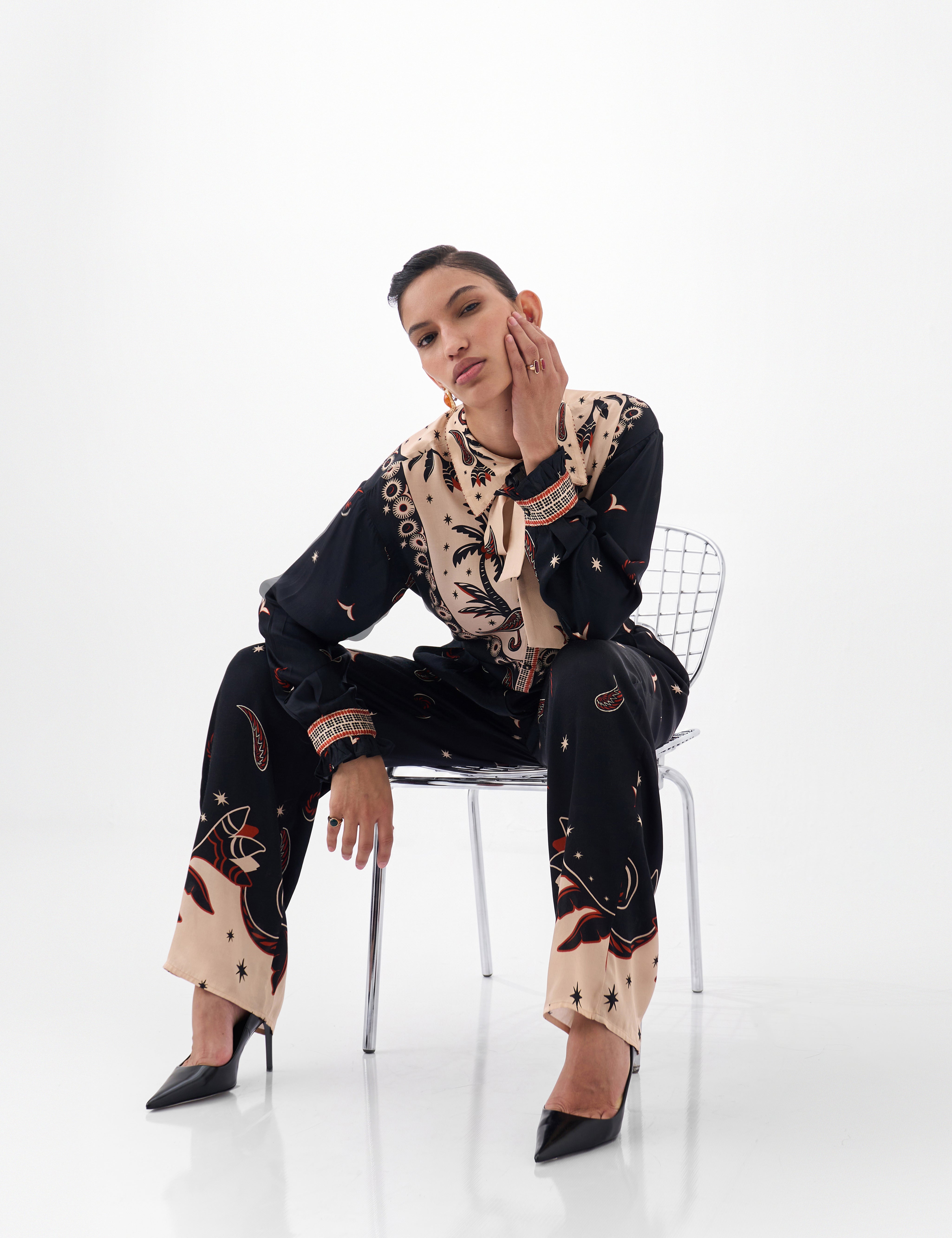 Nocturnal Jungle Print Thais Pants & Iris Shirt
