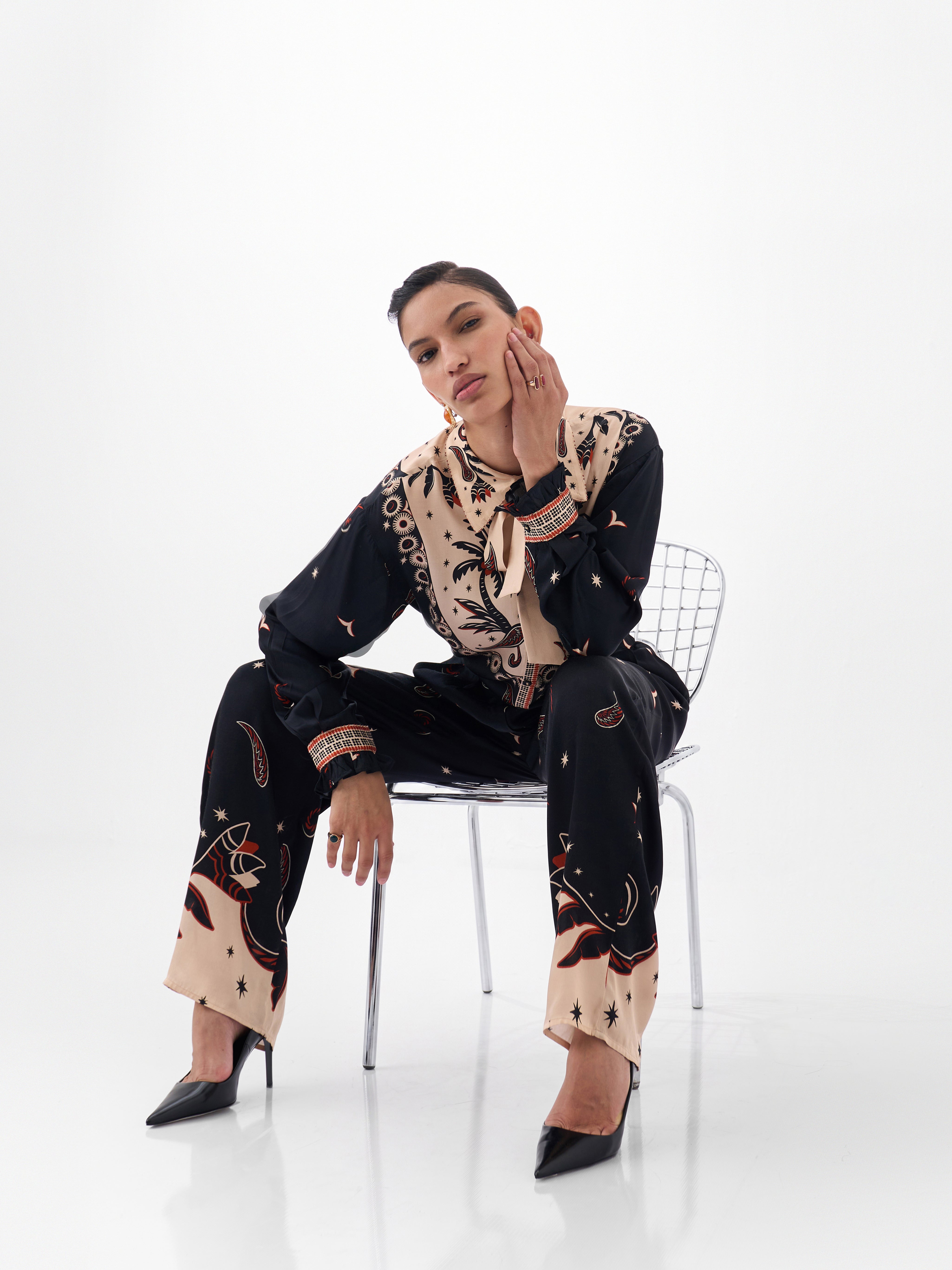 Nocturnal Jungle Print Thais Pants & Iris Shirt