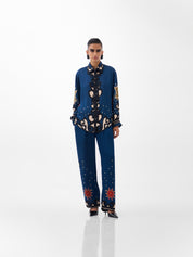 Old Rose Print Thais Pants & Iris Shirt - NOIB