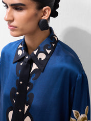 Old Rose Print Iris Shirt - NOIB
