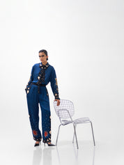 Old Rose Print Thais Pants & Iris Shirt - NOIB
