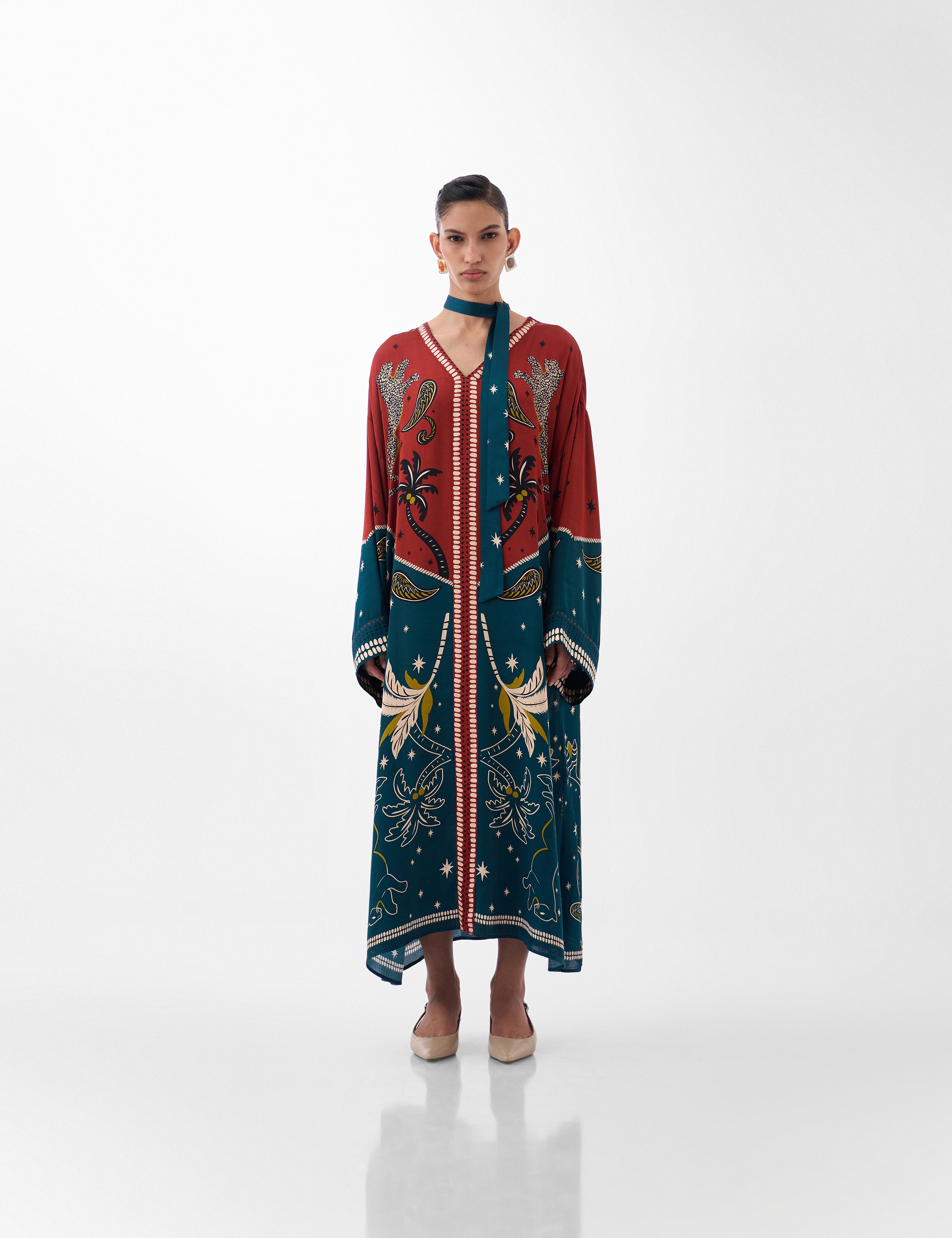 Adah Kaftan – Nocturnal Jungle Print | NOIB