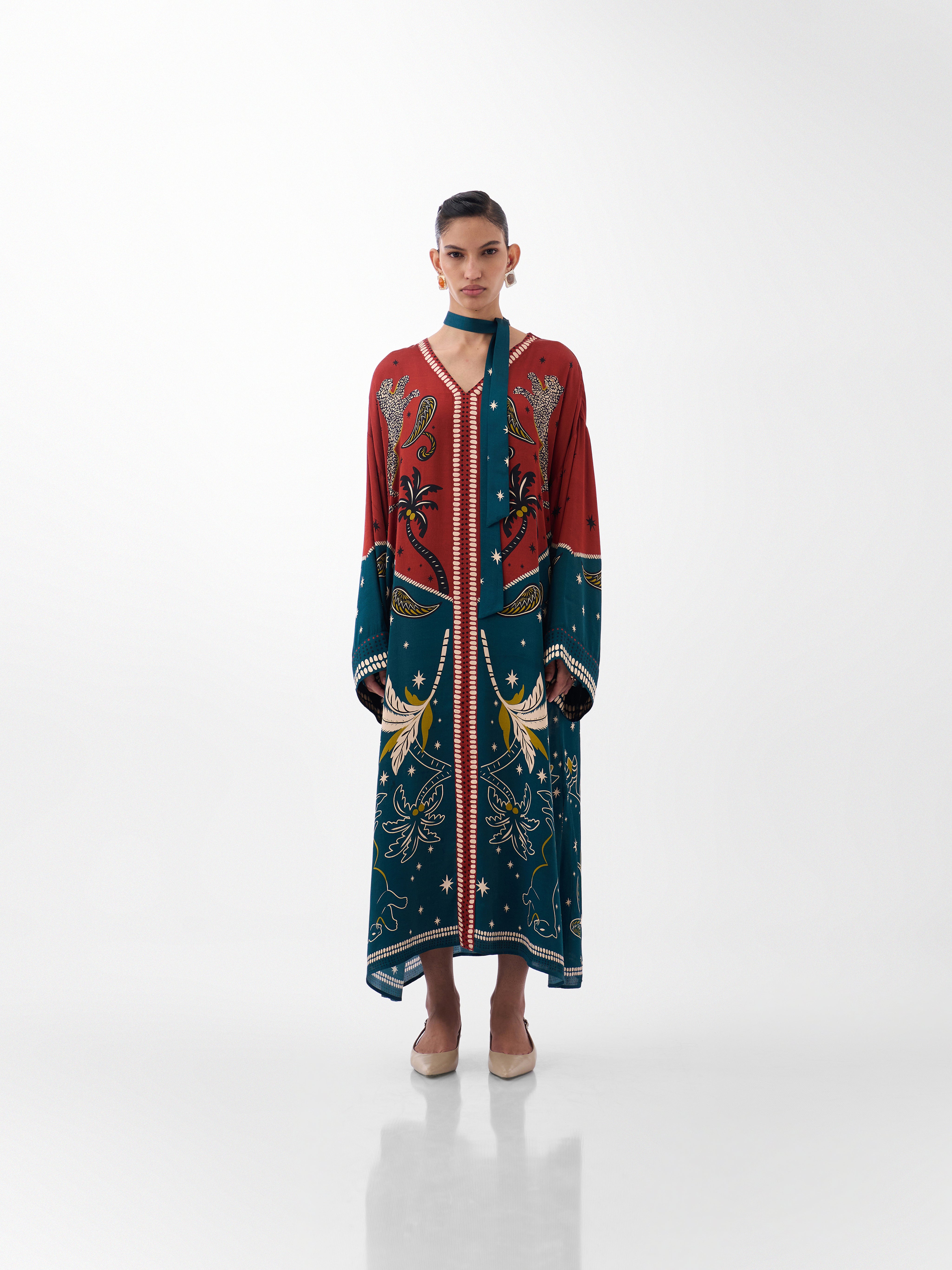 Adah Kaftan – Nocturnal Jungle Print | NOIB