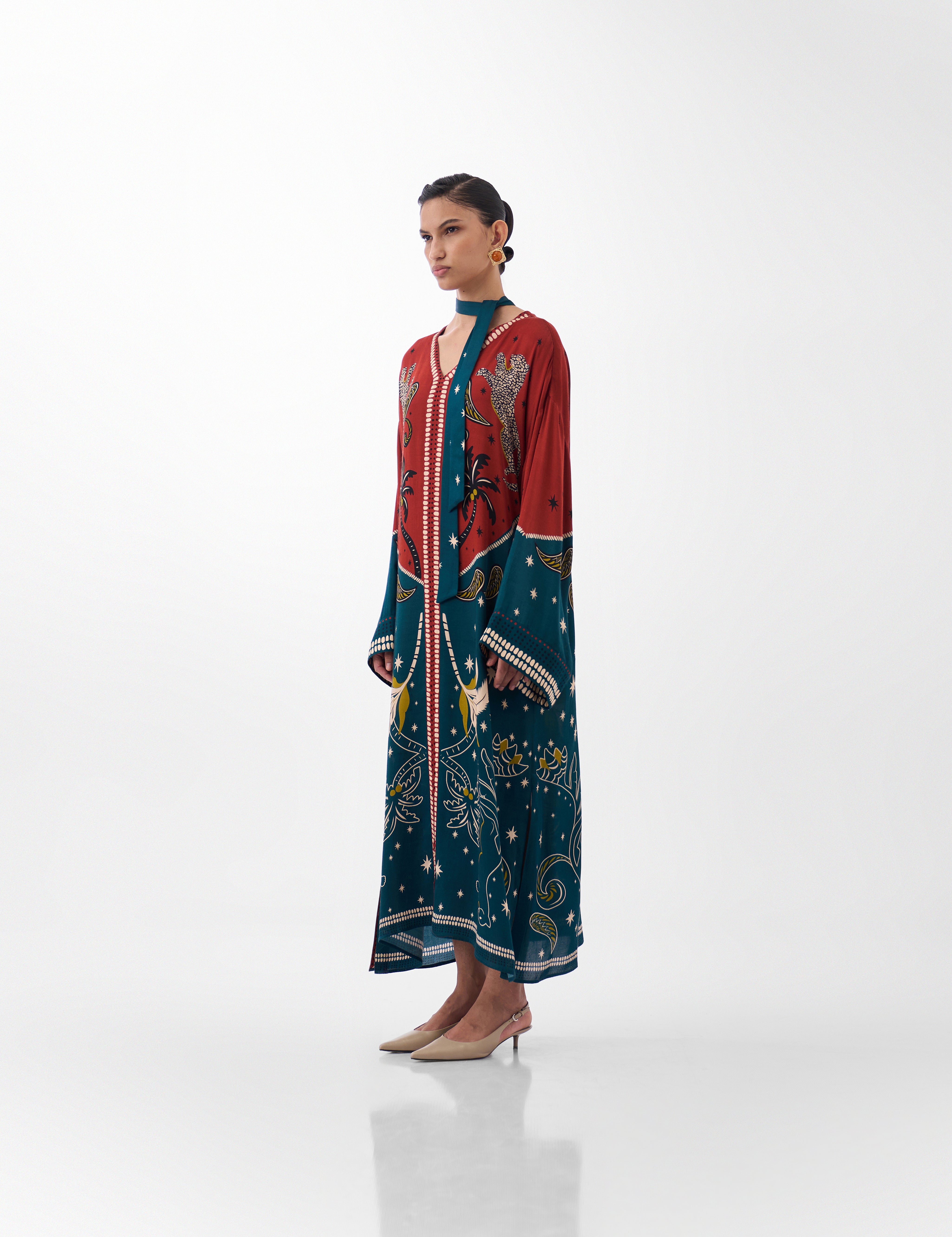 Adah Kaftan – Nocturnal Jungle Print | NOIB