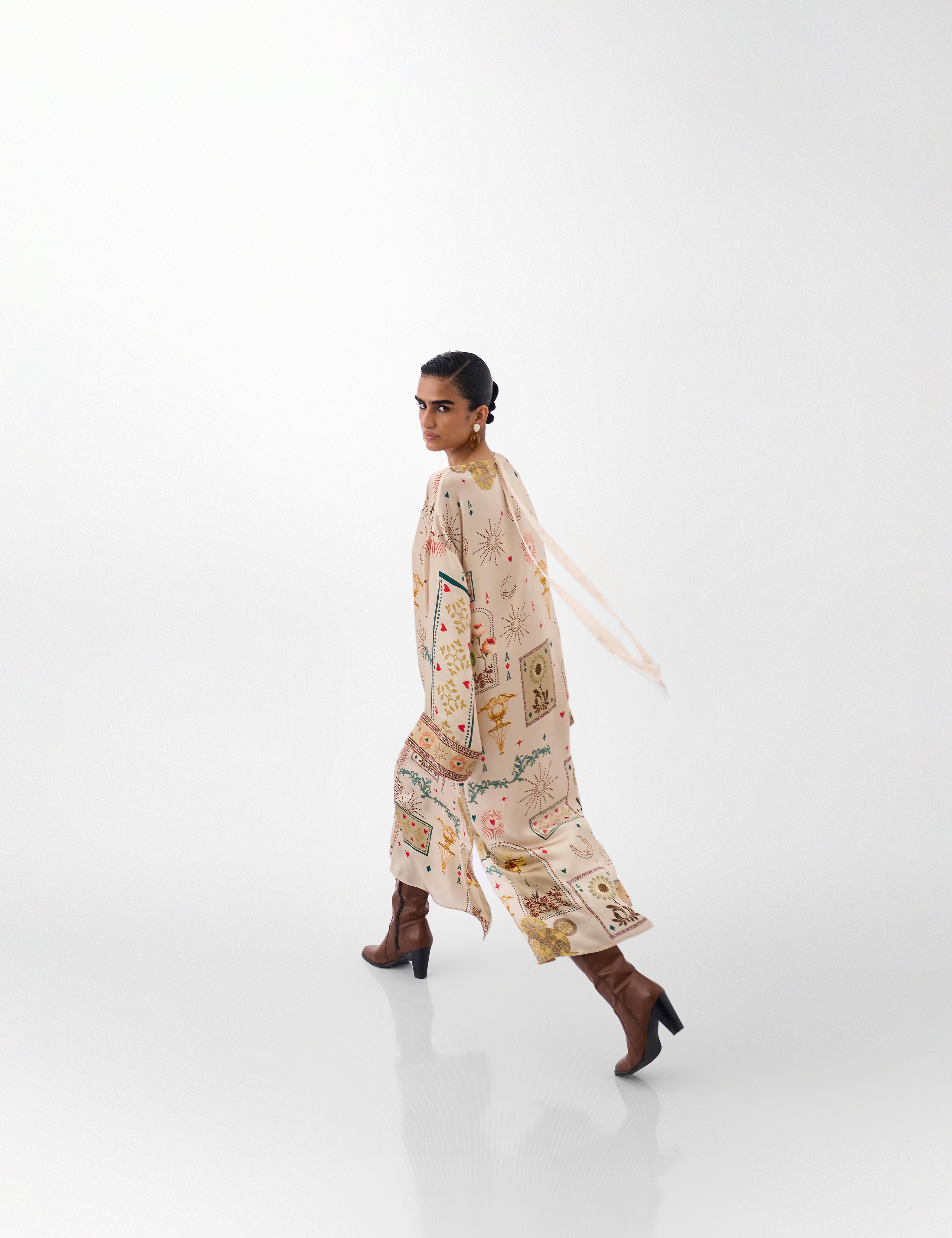 Postcards & Petals Print Adah Kaftan - NOIB