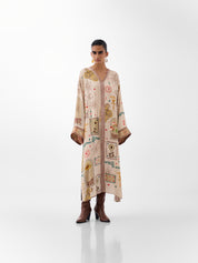 Postcards & Petals Print Adah Kaftan - NOIB