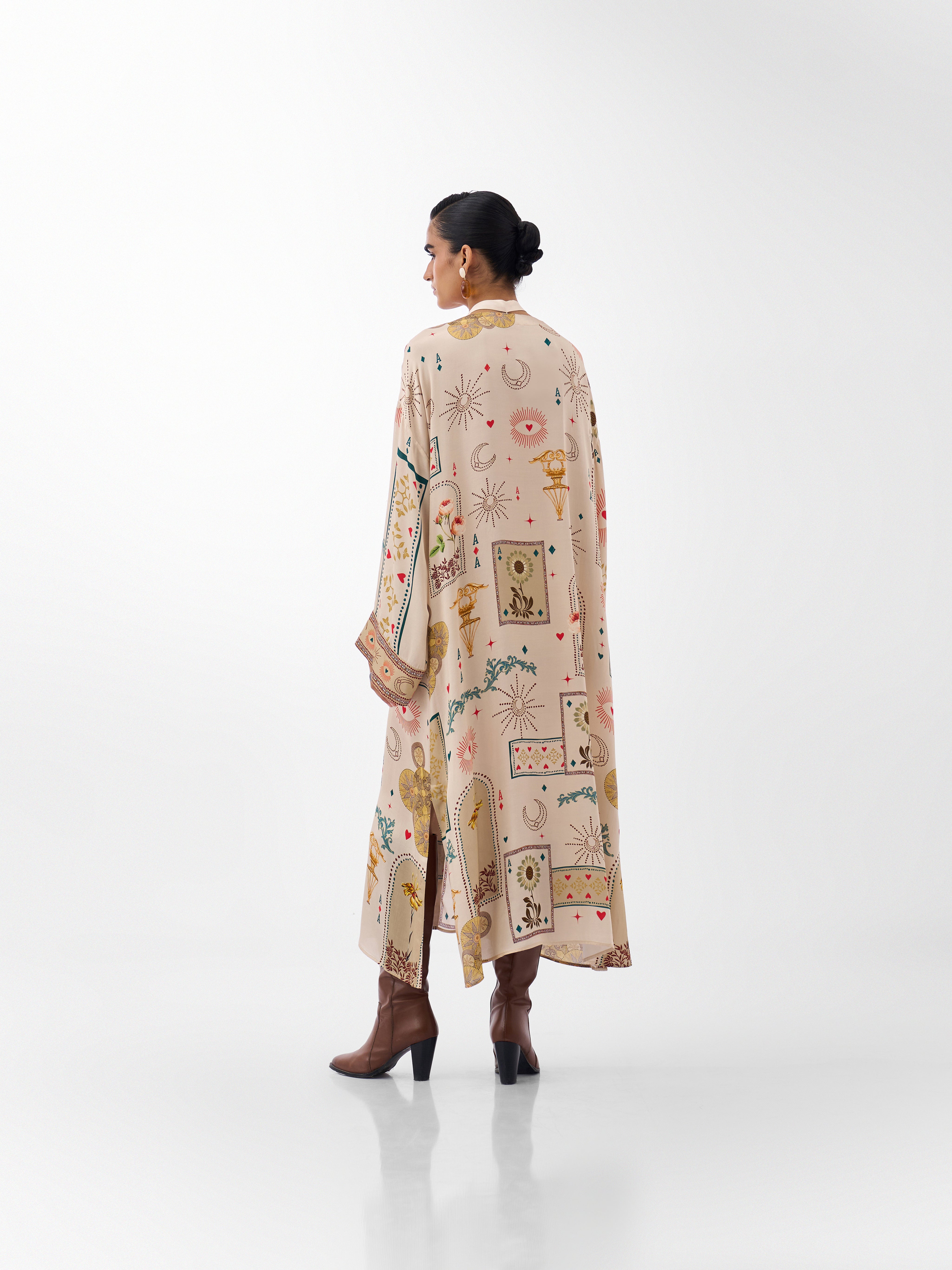 Postcards & Petals Print Adah Kaftan - NOIB