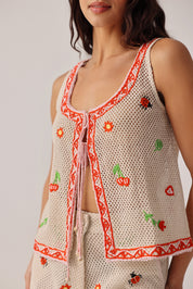 Crochet Sleeveless Vest - NOIB