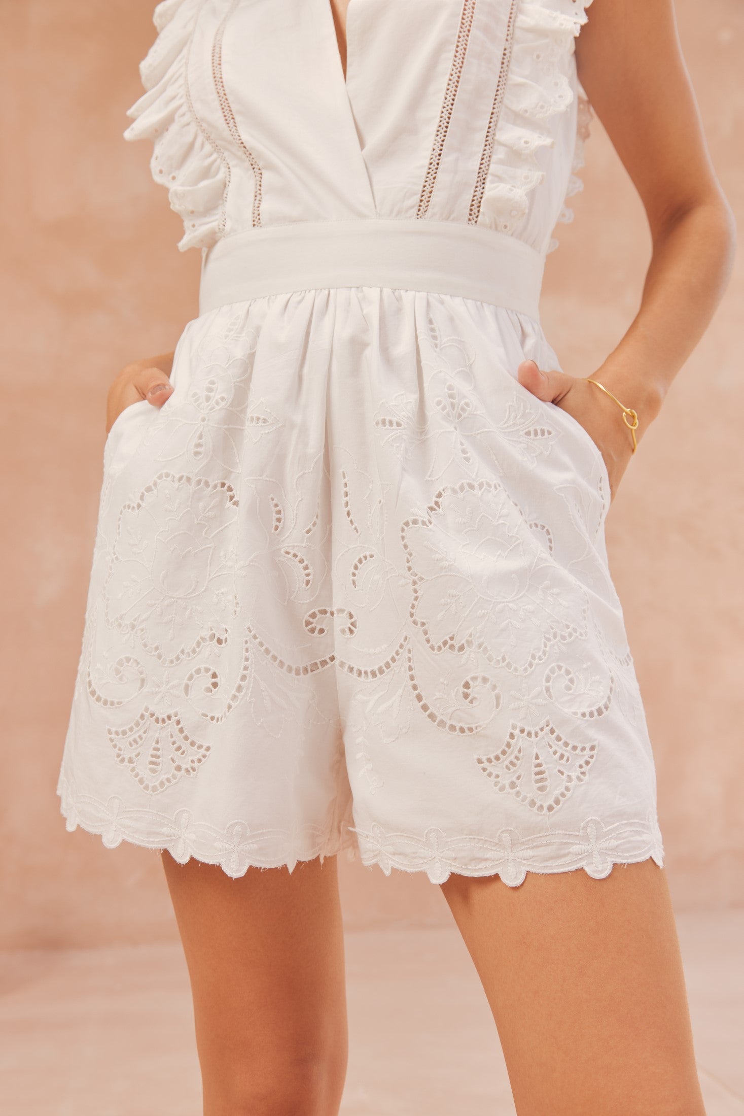 Dahlia Playsuit - White